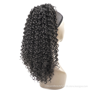 Long Curly Drawstring Ponytail for Women Synthetic Hair Clip in Wavy Natural Ponytail Hair Extension